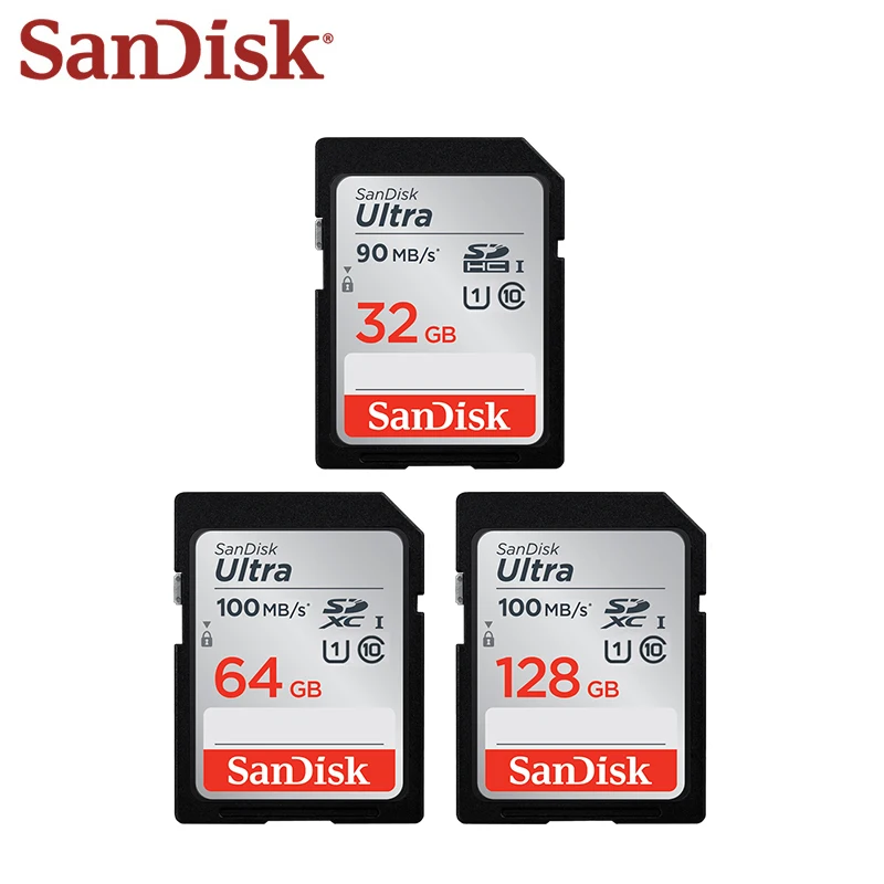 بطاقة SanDisk Ultra SD 32GB 64GB128GB 256GB SDXC فئة 10 U1 بطاقة ذاكرة فلاش SD عالية السرعة لتصوير كاميرا SLR فيديو 4K #3
