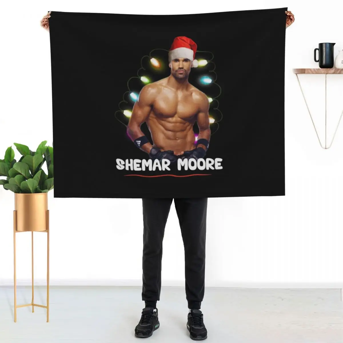 Beautiful Model Shemar Moore Christmas Fitted Scoop Awesome For Movie Fans Throw Blanket Summer Beddings Beach Blankets