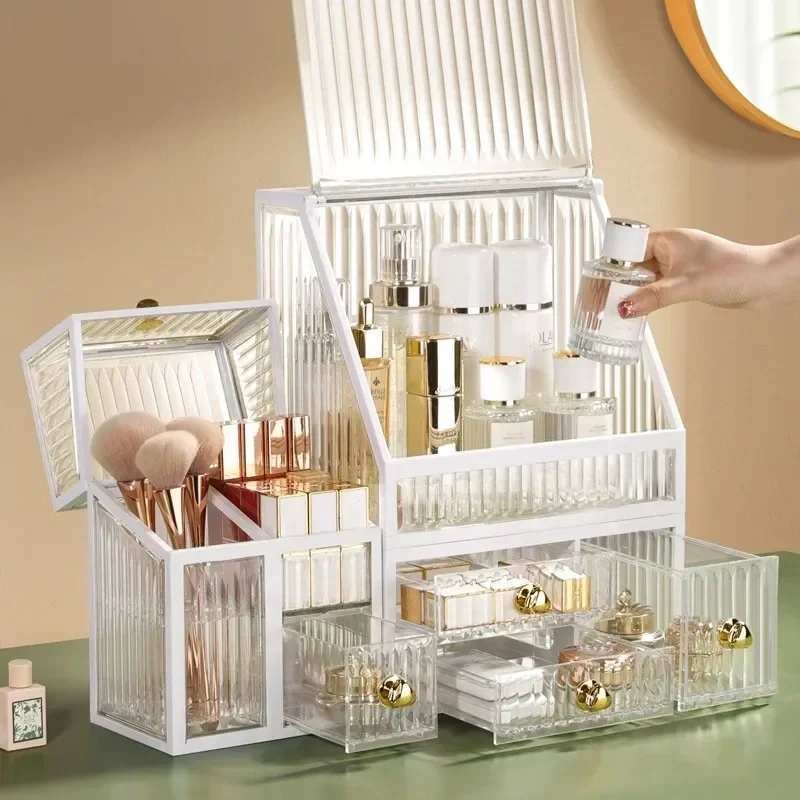 Imagem -04 - Grande Rack Organizador para Jóias Maquiagem Caixa de Acrílico Armazenamento para Cosméticos Relógio Escova Brinco Batom Casa Escova Skincare