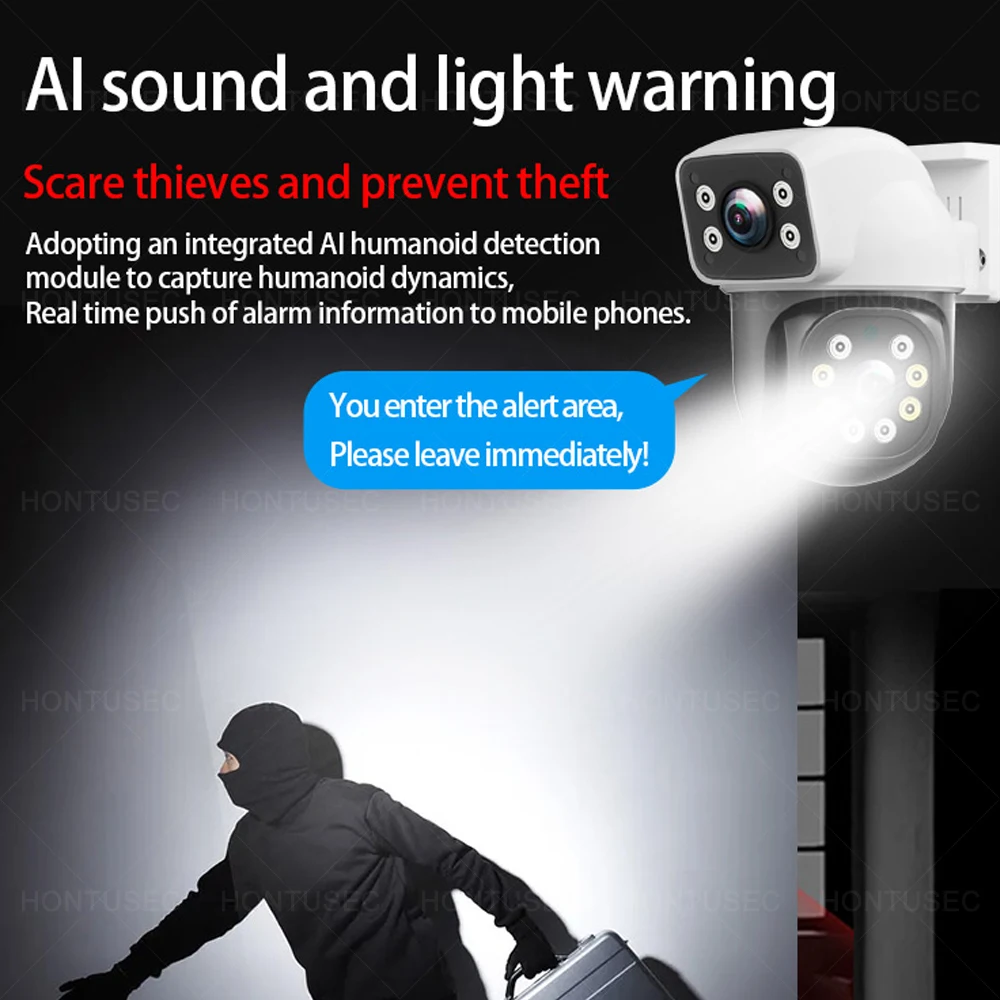 OKAM 4K 8MP Doppia Lente Doppio Schermo WIFI PTZ 2K 4MP Telecamera di Sicurezza Senza Fili Esterna IP66 Auto Tracking Telecamere di Sorveglianza