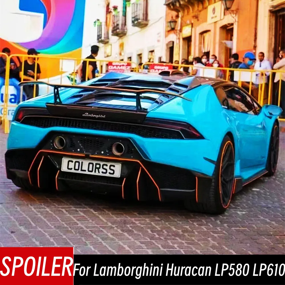 Для Lamborghini Huracan LP580 LP610 настоящее углеродное волокно V-образный стиль задняя крышка багажника спойлер с уткой хвоста крылья аксессуары для тюнинга автомобиля
