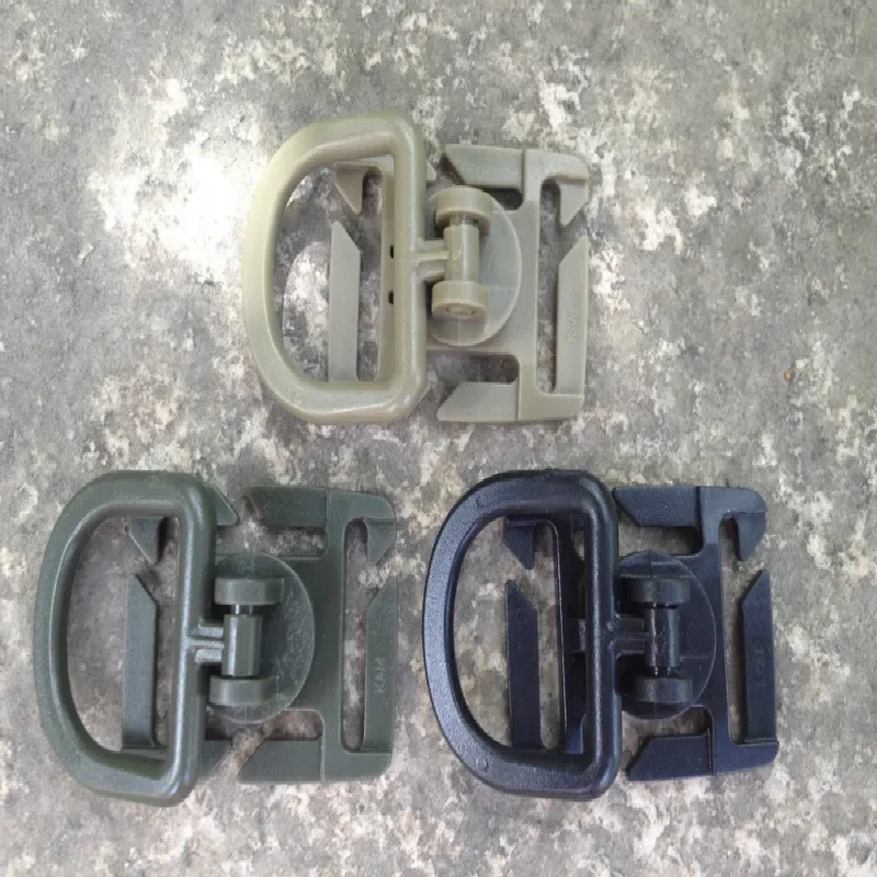 3Pcs Rotating D Buckle D-type Buckle Suitable for 25mm Ribbon Carabiner Outdoor Military Fan Backpack Accessories EDC Tools