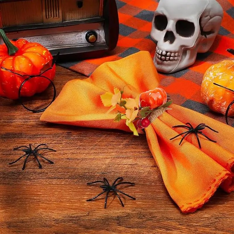 

Halloween Pumpkin Napkin Ring Halloween Maple 6Pieces Napkin Rings Pumpkin Napkin Holder Harvest Fall Ring Holders Wooden
