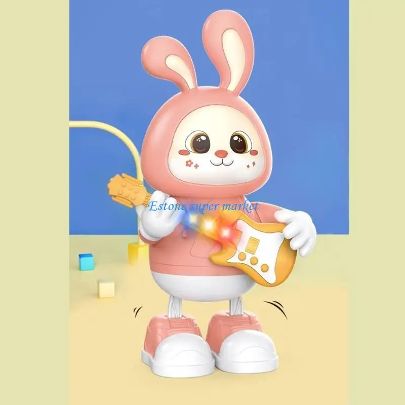 090B Kleurrijk konijn speelgoed licht zingen dansen elektrisch speelgoed voor kinderen kerstcadeau