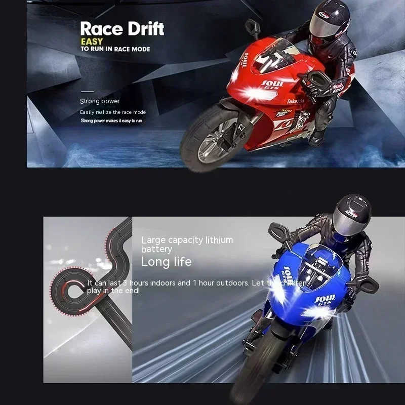 Nuova moto acrobatica telecomandata con testa rovesciata alla deriva e rotazione regalo giocattolo modello da corsa per moto RC ad alta velocità