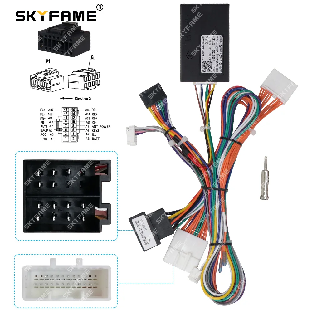 SKYFAME 16Pin samochodowy adapter wiązki przewodów dekoder skrzynki Canbus dla Renault Clio 3 2005-2014 kabel zasilający Android LNF1.10