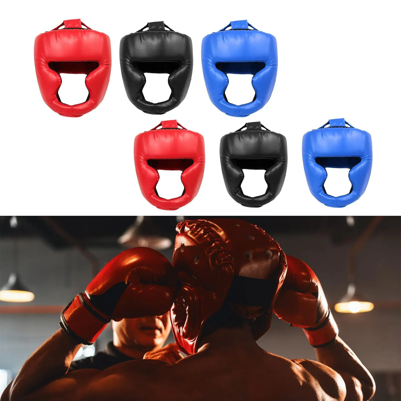 Boxing Headgear Thick Foam Inner Layer Head Protection Breathable Kickboxing Helmet for Taekwondo Protectors Kit
