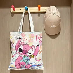 Płócienna torba Disney Stitch o dużej pojemności urocza torba crossbody z torba na ramię dla ucznia kreskówkową