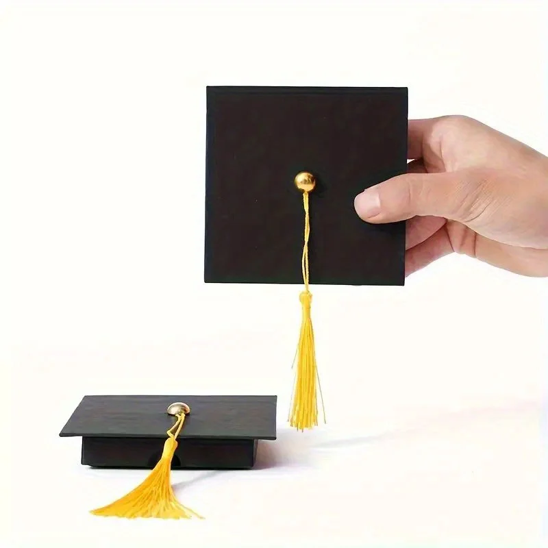 Boîte cadeau pour toque de graduation avec pompon - Design de toque de doctorat, idéal pour les célébrations de remise des diplômes, décorations de fête de graduation