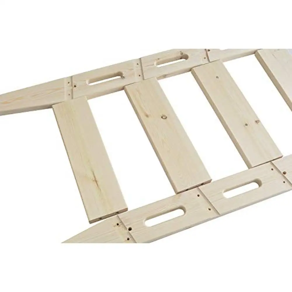 طقم سلم مكتبة منزلق من خشب الصنوبر العقدي غير المطلي مقاس 96 بوصة ارتفاع × 17.75 بوصة عرض 1 بوصة لوح خشبي سميك 3.875 بوصة أجهزة #2