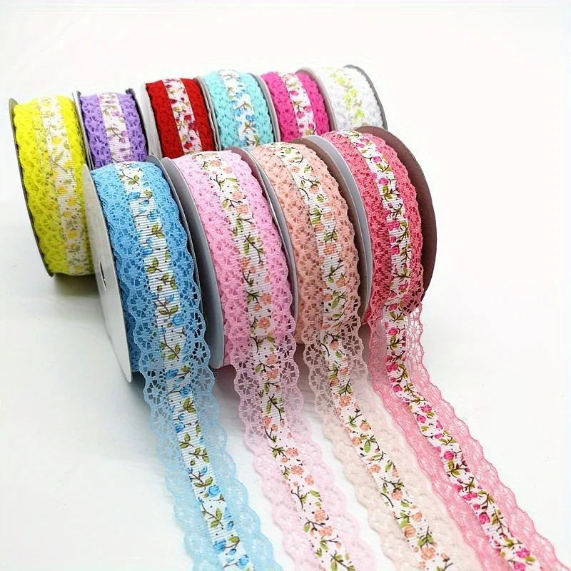 1 Roll 1.82meters 25mm Width Lace Ribbon DIY Crafts Sewing Supplies Gift Wrap Christmas Decoration