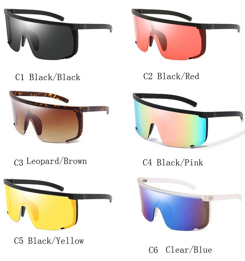 One Piece Sunglasses Men Onepiece 2021 Women Oversize Shield Visor Women Sexy Fashion Men Flat Top Windproof Sport Sunglasses