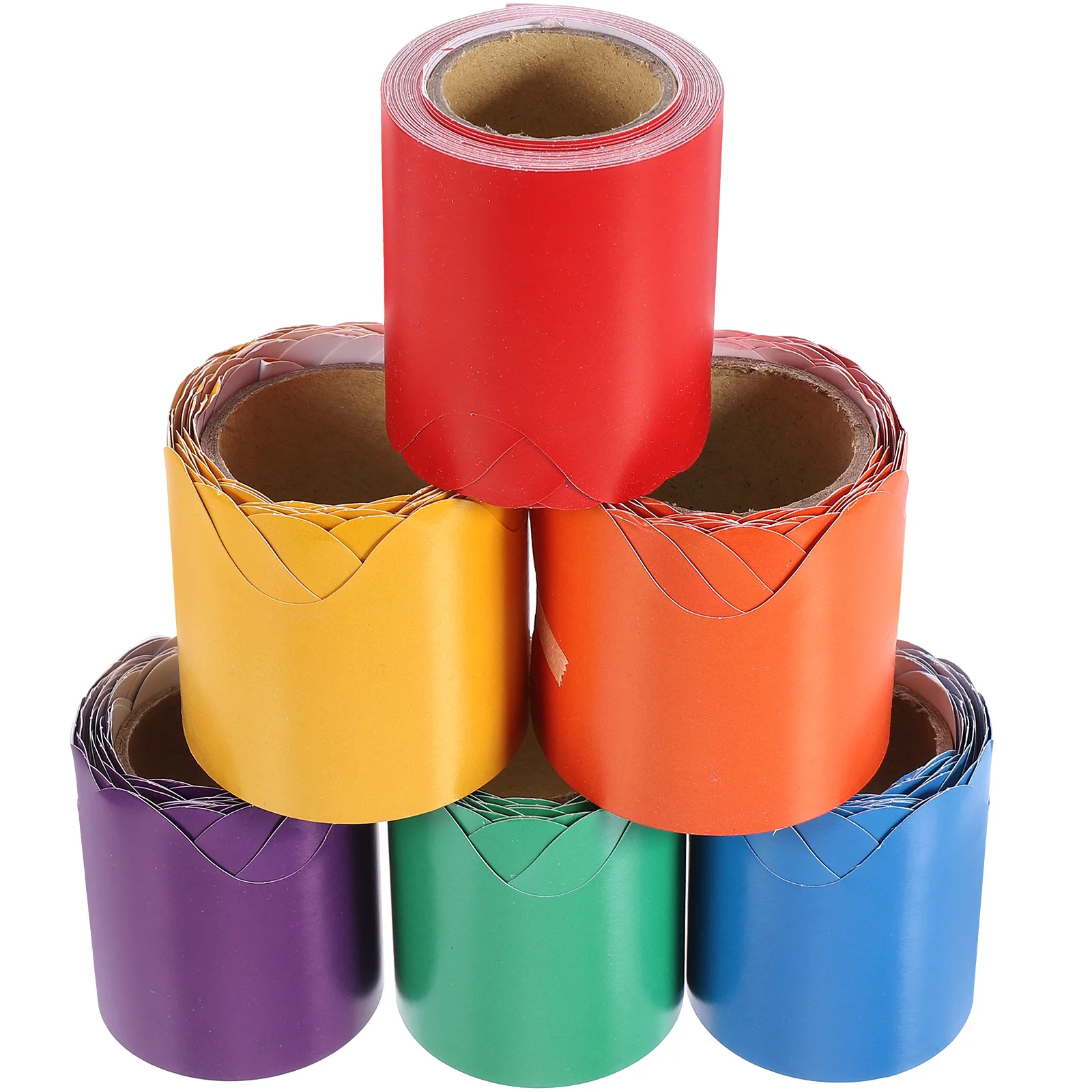 

6 Rolls Border Paper Wavy Stickers Bulletin Borders Copper Plate Classroom Board Borders.
