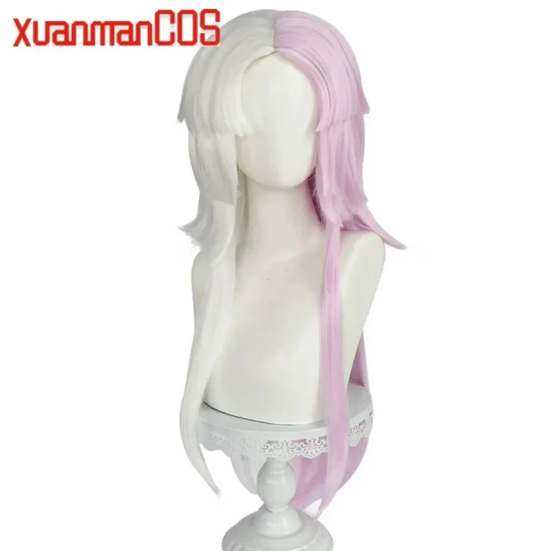 أنيمي بونغو الضالة الكلاب شعر مستعار تأثيري طويل أبيض أرجواني وردي الباروكات عالية الجودة مقاومة للحرارة الاصطناعية هالوين الملحقات