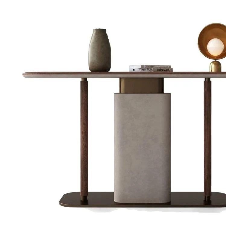 

North America, black walnut, entrance table, Italian, simple, light luxury, modern, high-end, living room, solid wood