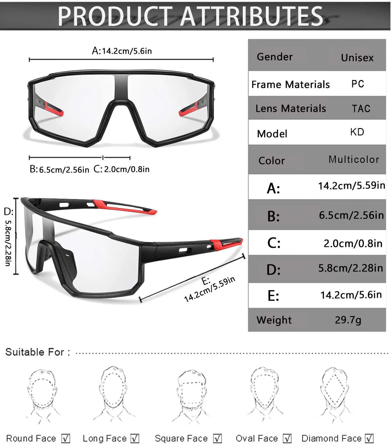 Photochrome Sonnenbrille Neue Stil Marke Männer Frauen Komfortable Winddicht Radfahren Gläser für Fahrrad MTB Fahrrad Laufen Angeln – Detail 3