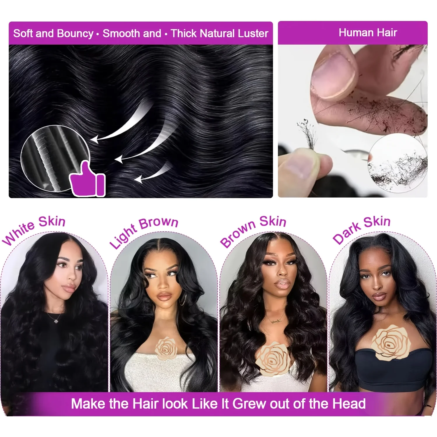 12A Body Wave Bundles Human Hair Natural Black Body Wave Raw Human Hair Bundles 1/3/4 Pc Sew In Quick Weave Hair Extension image 5
