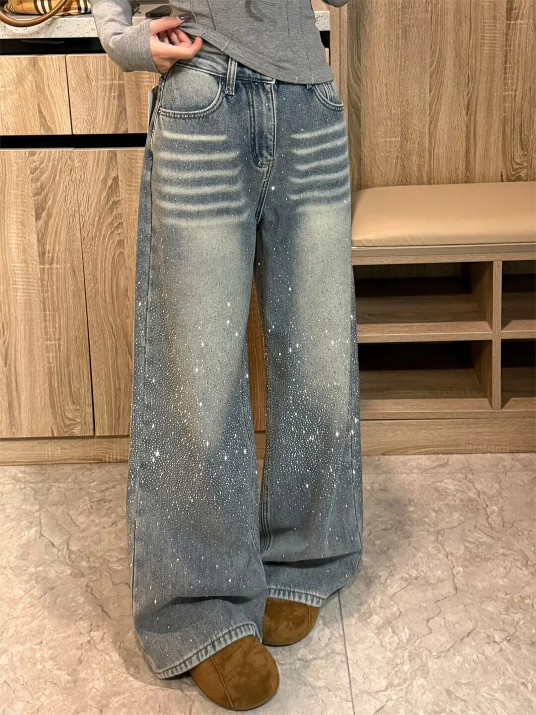 

High Waist Wide Leg Jeans Women's Vintage Long Straight Slimming Jeans Bootcut Denim Pants Summer New Style Star River Series