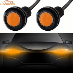 2pcs 23mm Car Eagle Eye DRL 12V Daytime Running Light Backup Reversing Parking Auto Turn Signal Lamp Waterproof Fog Led Orange