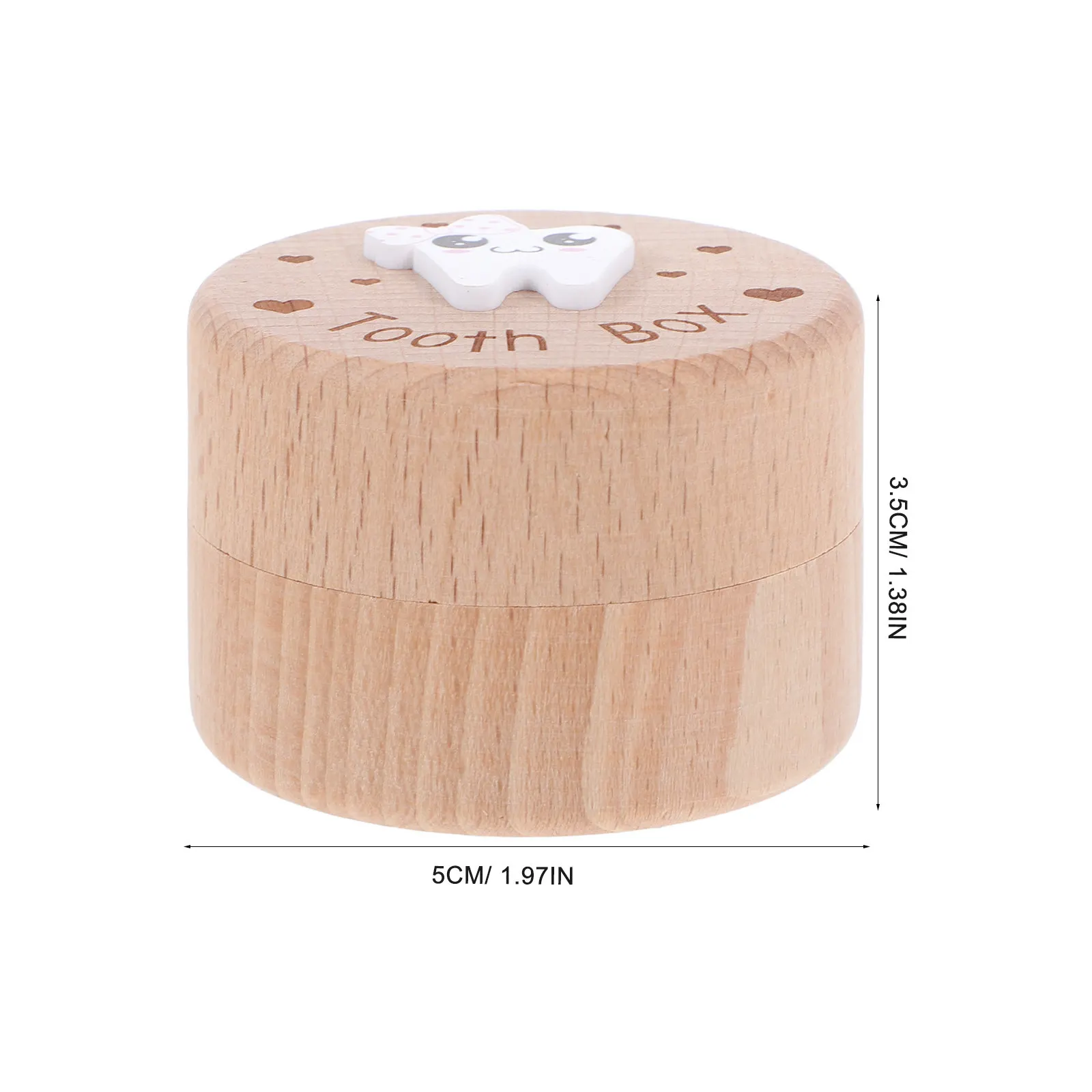 Baby Teeth Keepsake Wooden Box Cute Tooth Fairy Storage Small Chest for Boys Girls First Teeth Holder Tooth Box