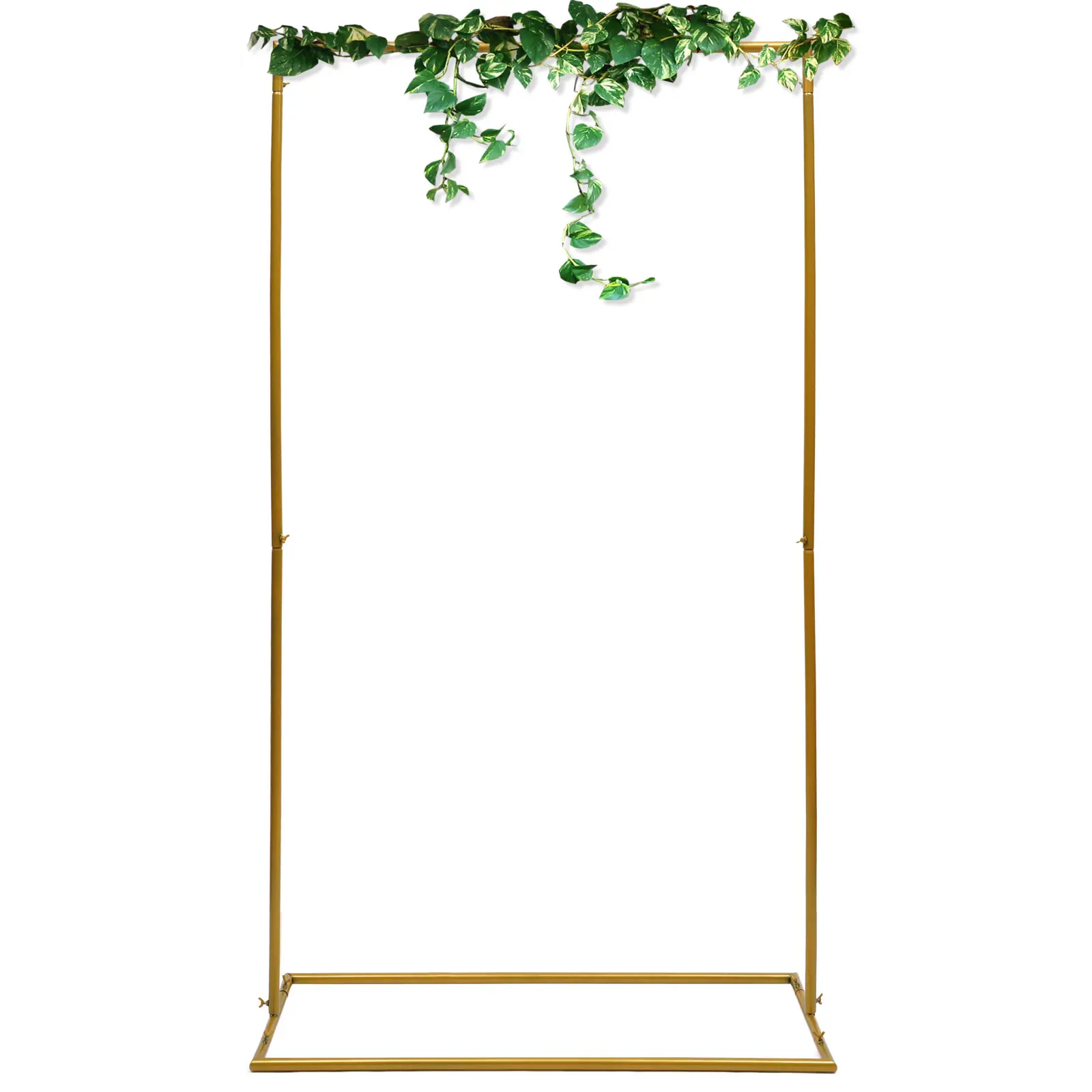 LOYALHEARTD Square Wedding Arch Backdrop Stand Gold Balloon Arch Kit Metal Flower Display Frame Garden Arbor Stand for Party