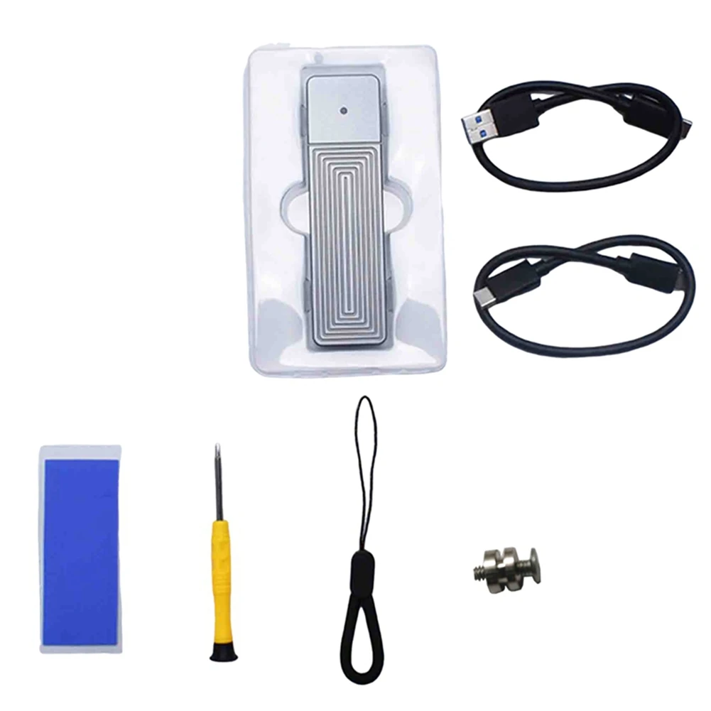 AC56-Aluminiumlegierung M.2 Solid State SSD Typ-C USB 3.2 Schnittstelle 10 Gbit/s Nvme JMS583 Einzelvereinbarung mit zwei Drähten