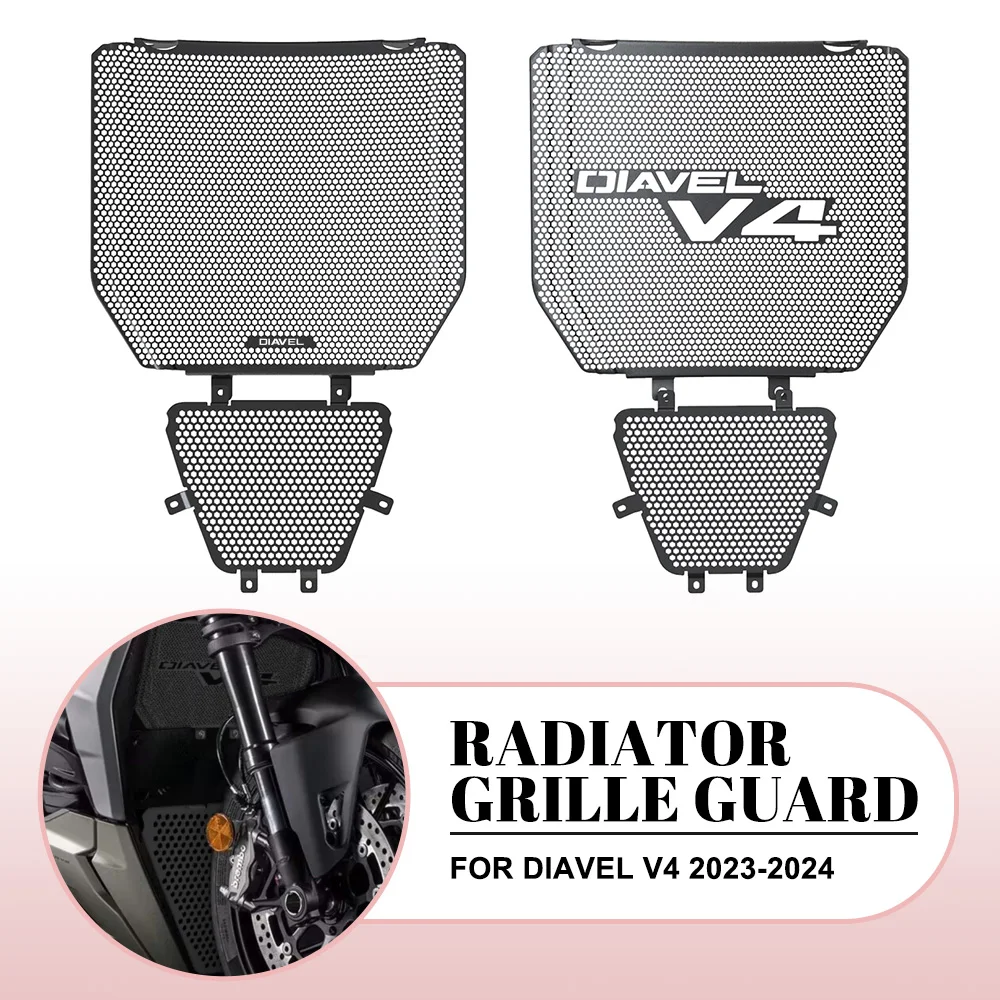 

Motorcycle T5-5754 aluminium Radiator Guard Grille Grill Cover Protector Protection For Ducati Diavel V4 2023-2024 Accessories