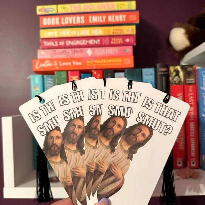 5 pcs Corner Peeking Jesus Smut Bookmark  Is That Smut? Christian bookmark Reading Book mark Stationery Supplies gift