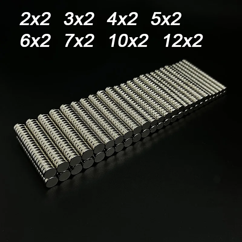 Super Strong Neodymium Magnet N35 NdfeB Permanent Round Magnets Disc Refrigerator Magnet  2x2 3x2 4x2 5x2 6x2 7x2 10x2 12x2mm