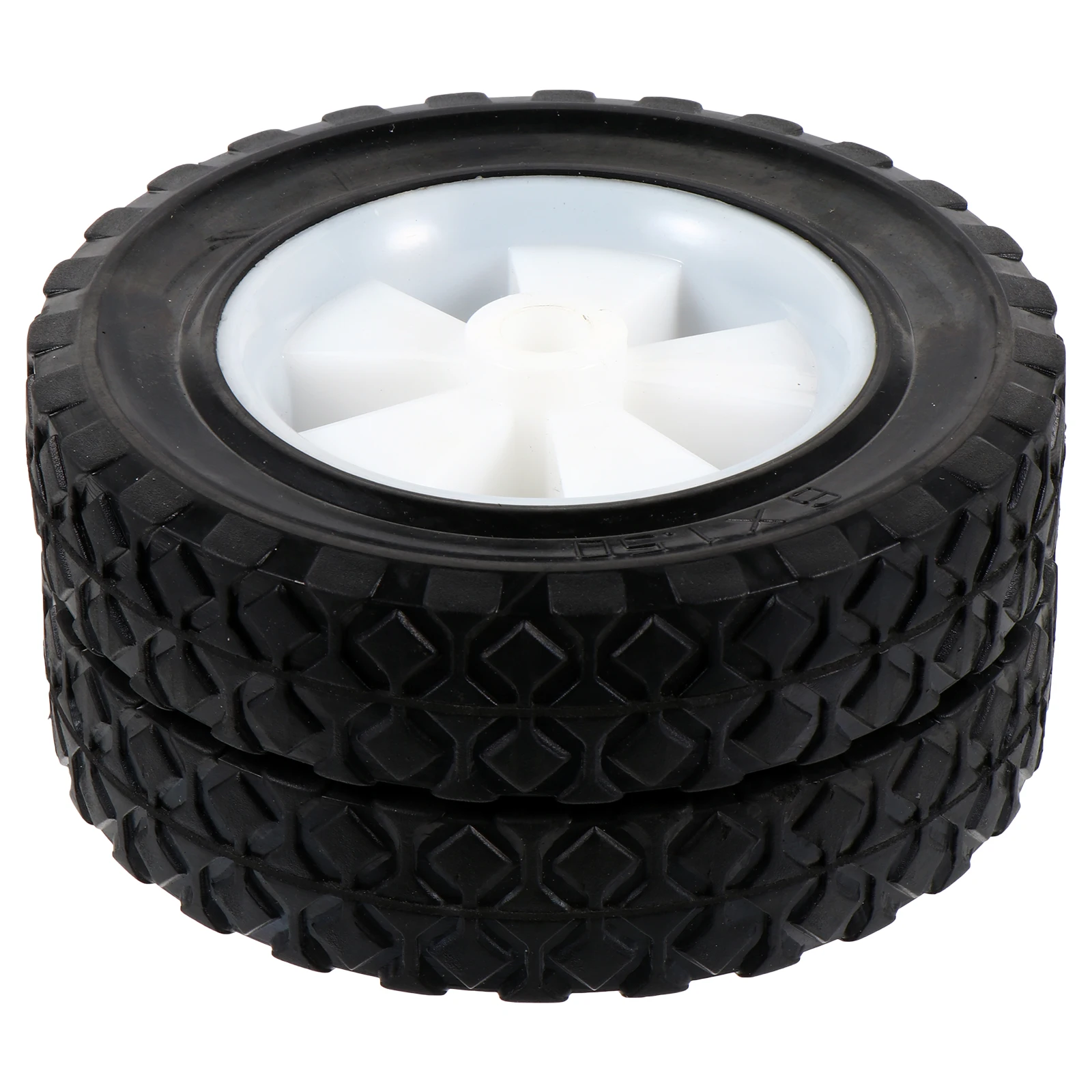 

2Pcs Solid Rubber Lawn Mower Wheels 6 Inch Front Drive Grass Cutter Replacement Durable Mute Garden Tool Accessories