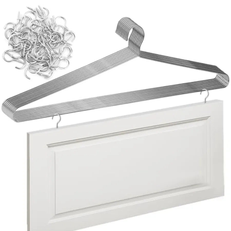 

Beeveer Pack Cabet Door Patg Hanger 12. Door Patg Brackets with 50 Pcs Zc Plated Metal Screw- Cup Hooks Pat Dryg Rack Panels Dr