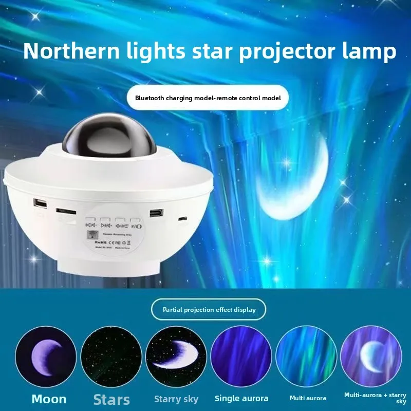 Northern Lights Starry Sky Projection Light Bluetooth Audio Living Room Bedroom Romantic Atmosphere Night Light
