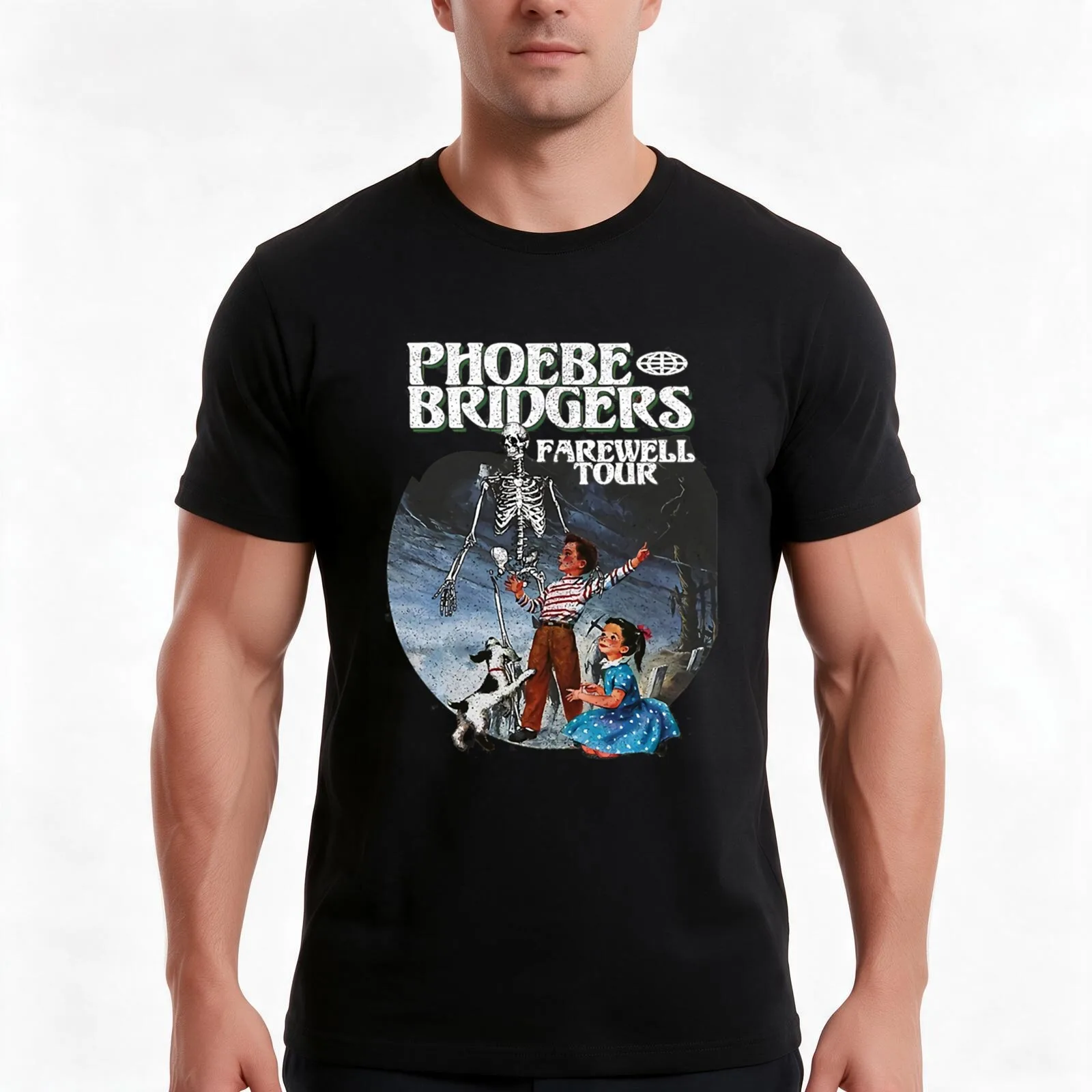 Phoebe bridgers T-Shirt, Summer Casual Cotton Tee, Oversized Streetwear Tops, Vintage Graphic Print, Loose Fit Short Sleeve