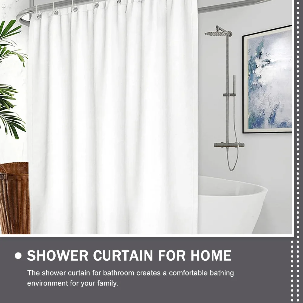 

Shower Curtain Aqua White Hanging Bath Curtains for Bathroom Cloth Waterproof Decorative PEVA Material Long Lasting Durability