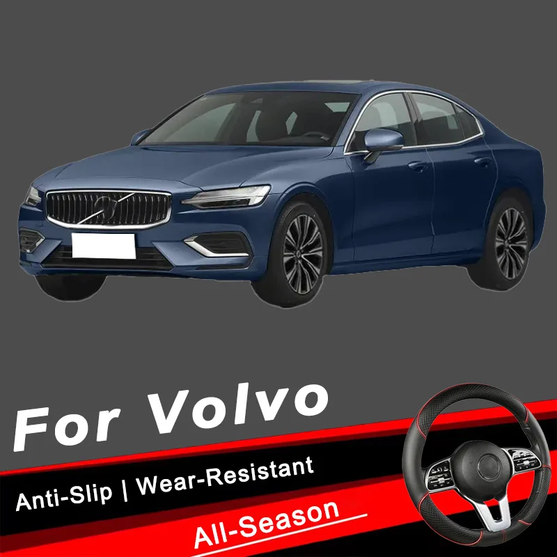 

For Volvo Series 38cm Car Leather Steering Wheel Cover- Anti-Slip, Wear-Resistant, All-Season, Universal | Cubre Volante Auto
