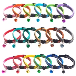 1 Pcs Colors Reflective Breakaway Cat Collar Neck Ring Necklace Bell Pet Product Safety Adjustable With Soft Material