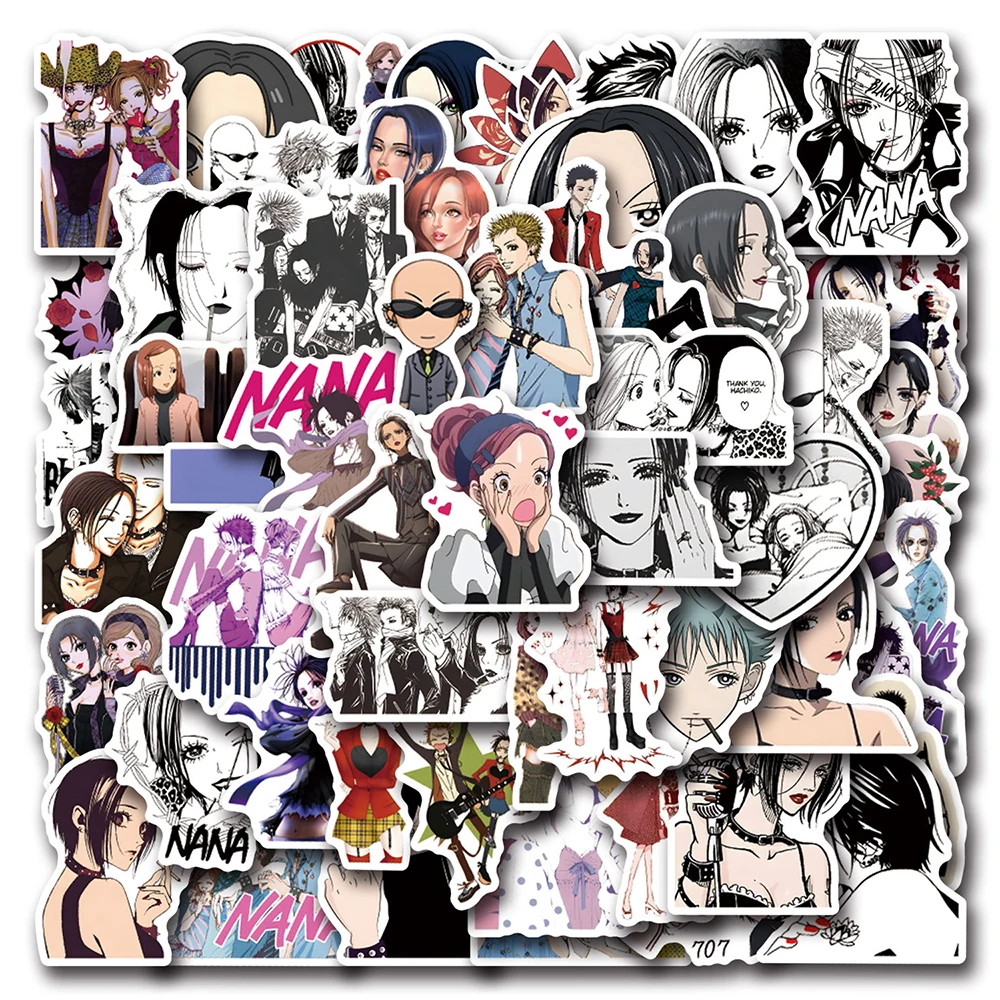 10/30/55 Stück Klassische Anime NANA Aufkleber Band Girl Graffiti Sticker für Skateboard, Handy, Helm, Fahrrad, Auto, Coole Cartoon-Aufkleber Dekoration