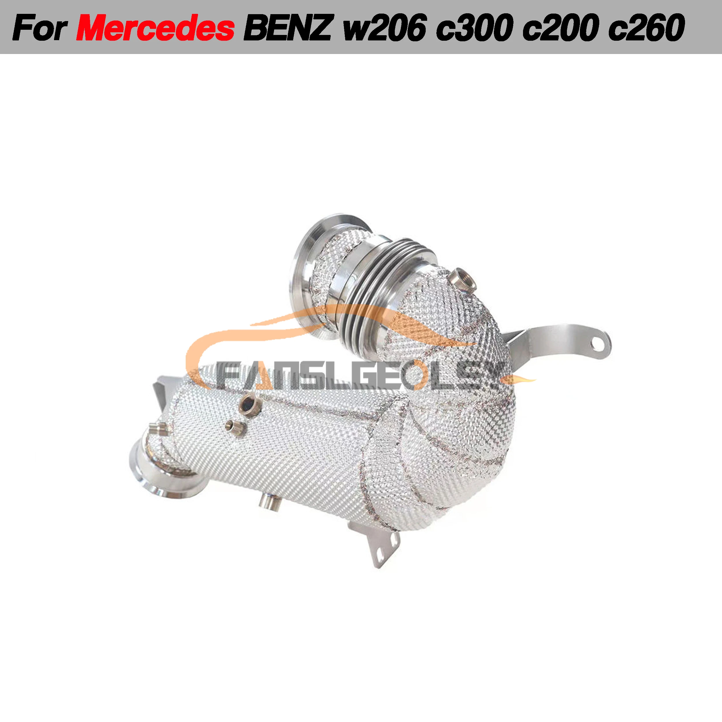 For Mercedes Benz W206 C300 Left Drive Performance Downpipe Exhaust System With Heat shield and catalytic converter Headers