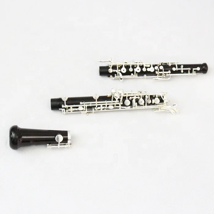 High Quality Musical Instrument C Tone Oboe With Ebony Body Sliver Plated Semi-automatic Oboe With 3rd Octave Key Wooden Box
