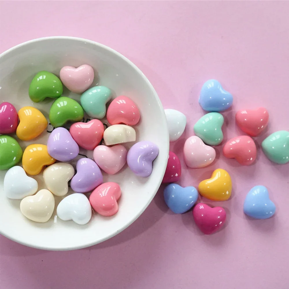 کے لیے 10PCS Kawaii چمکدار 16x15mm ہارٹ مینیچر فلیٹ بیک رال کیبوچنز ہیئرپین سکریپ بکنگ DIY ہوم ڈیکور کرافٹ لوازمات