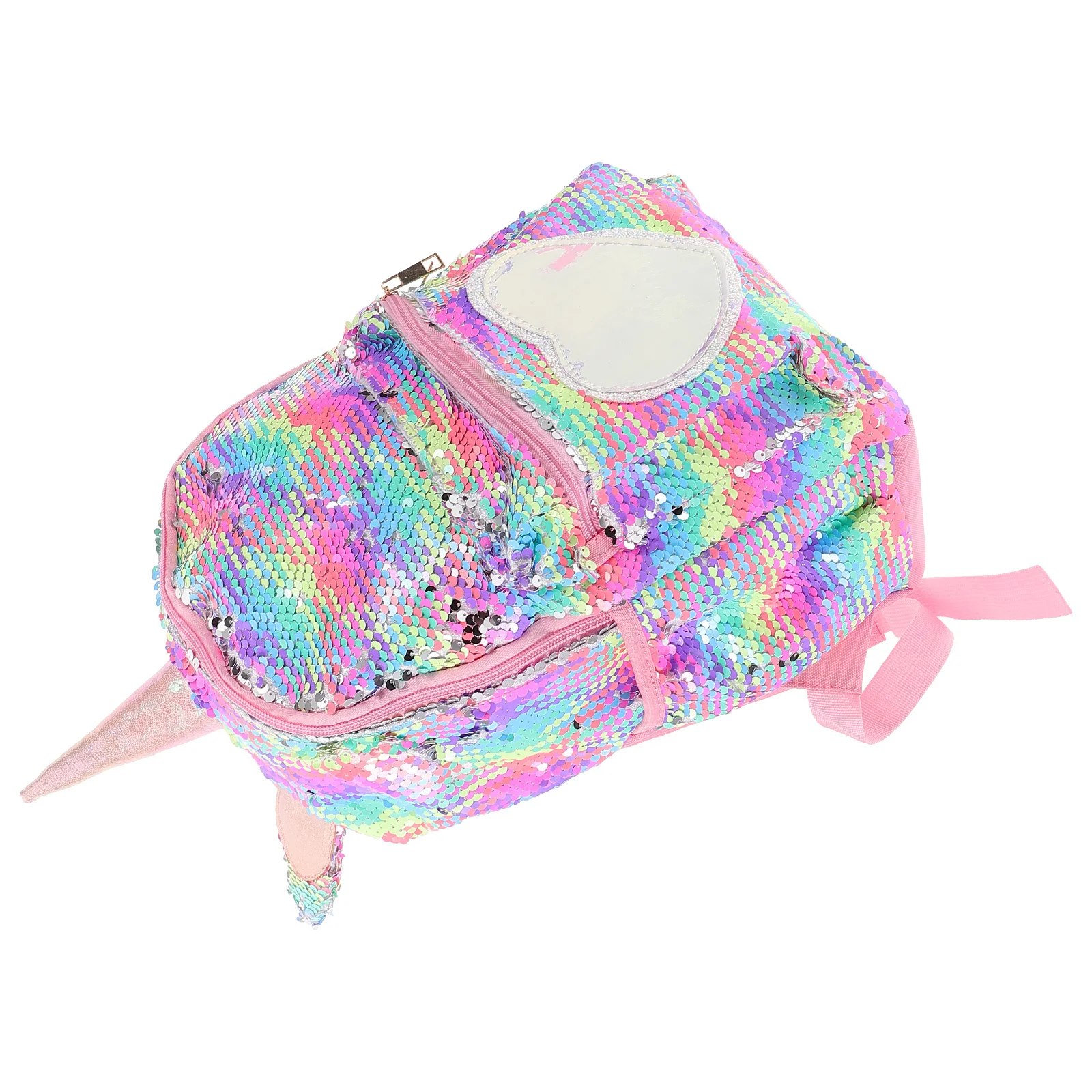 Small Size Rainbow Large Capacity Sequins Unicorn Schoolbag Student Bookbag Travel Daypack Fashion Casual Storage Pack