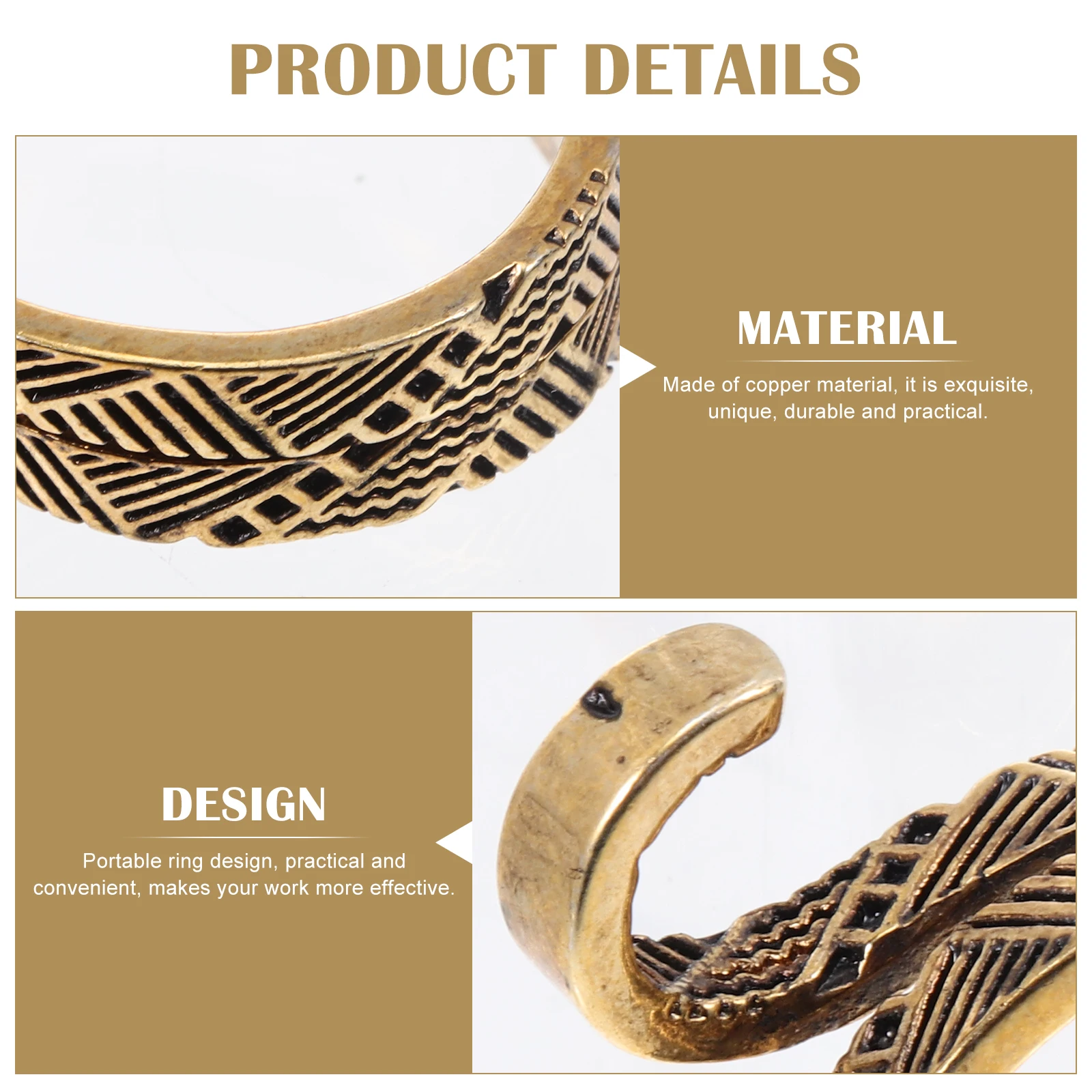 2 pcs Copper Knitting Ring Yarn Guide Loop Thread Sewing Supplies Crochet Tools Adjustable Portable Practical Wool Box