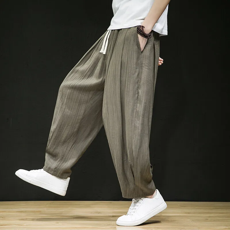

2025 Spring Men Streetwear Harem Pants Men Oversized Vintage Pants Men Chinese Style Sweatpants Male Casual Trousers