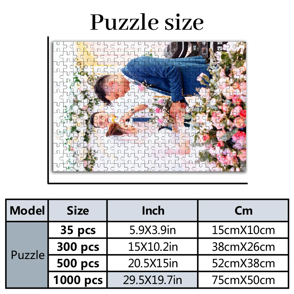 35/300/500pcs  Fashion marriage wedding Custom Photo Puzzle Jigsaw puzzle Customizable Poster For Kids Toy Birthday Gift