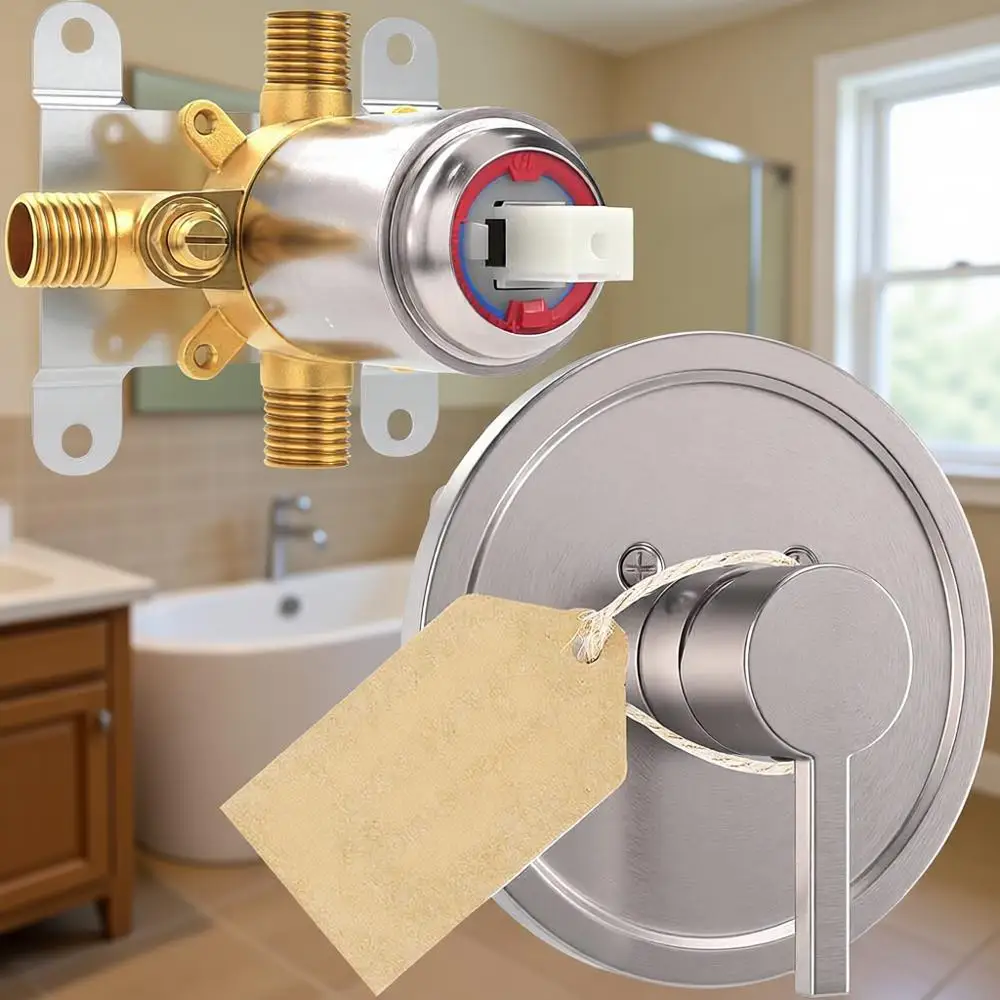 

Комплект для душа из цельного металла с одной ручкой, с функцией скрытого монтажа, регулировкой объема и температуры, Pure Balance, матовый никель