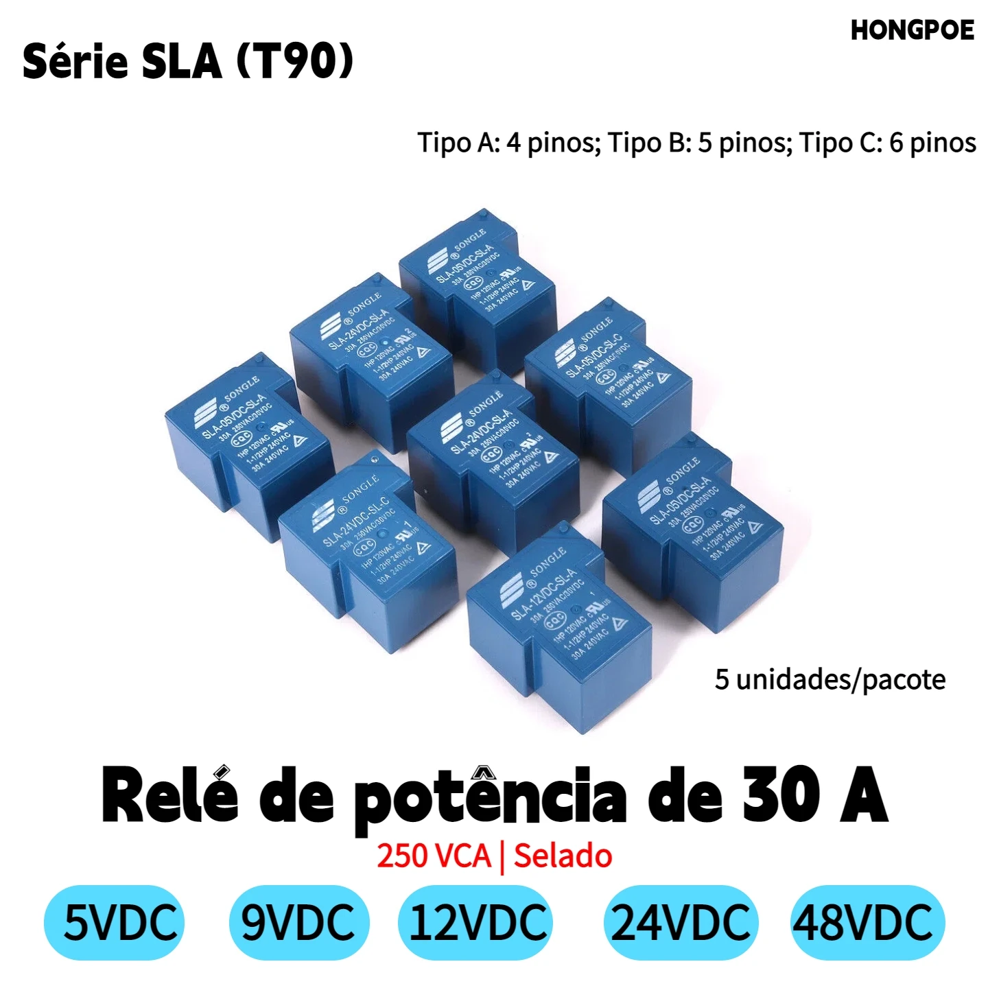 rele-miniatura-de-alta-potencia-serie-sla-30a-bobina-5v-9v-12v-24v-48vdc-4-5-6-pinos-tipo-selado-para-fonte-de-alimentacao-de-iluminacao-led-ups-plc