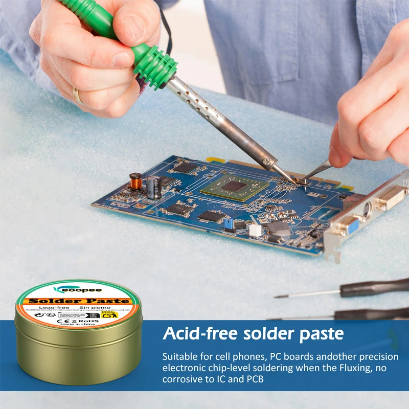 Lotpaste Kolophoniumflussmittel 10 g/30 g/100 g bleifreies Schweißflussmittel Eisenreparatur Schweißpaste Löttinn Lötöl Lötflussmittel – Detail 6