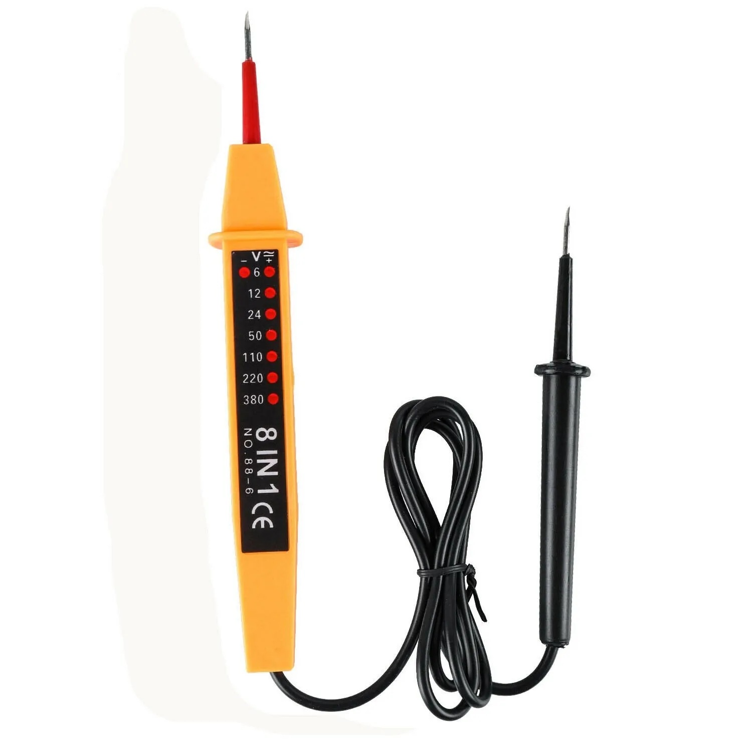 8-In-1 Voltage Tester AC/DC 6-380V Auto Electrical Pen Detector Induction Display With LED Light For Electrician Testing Tool