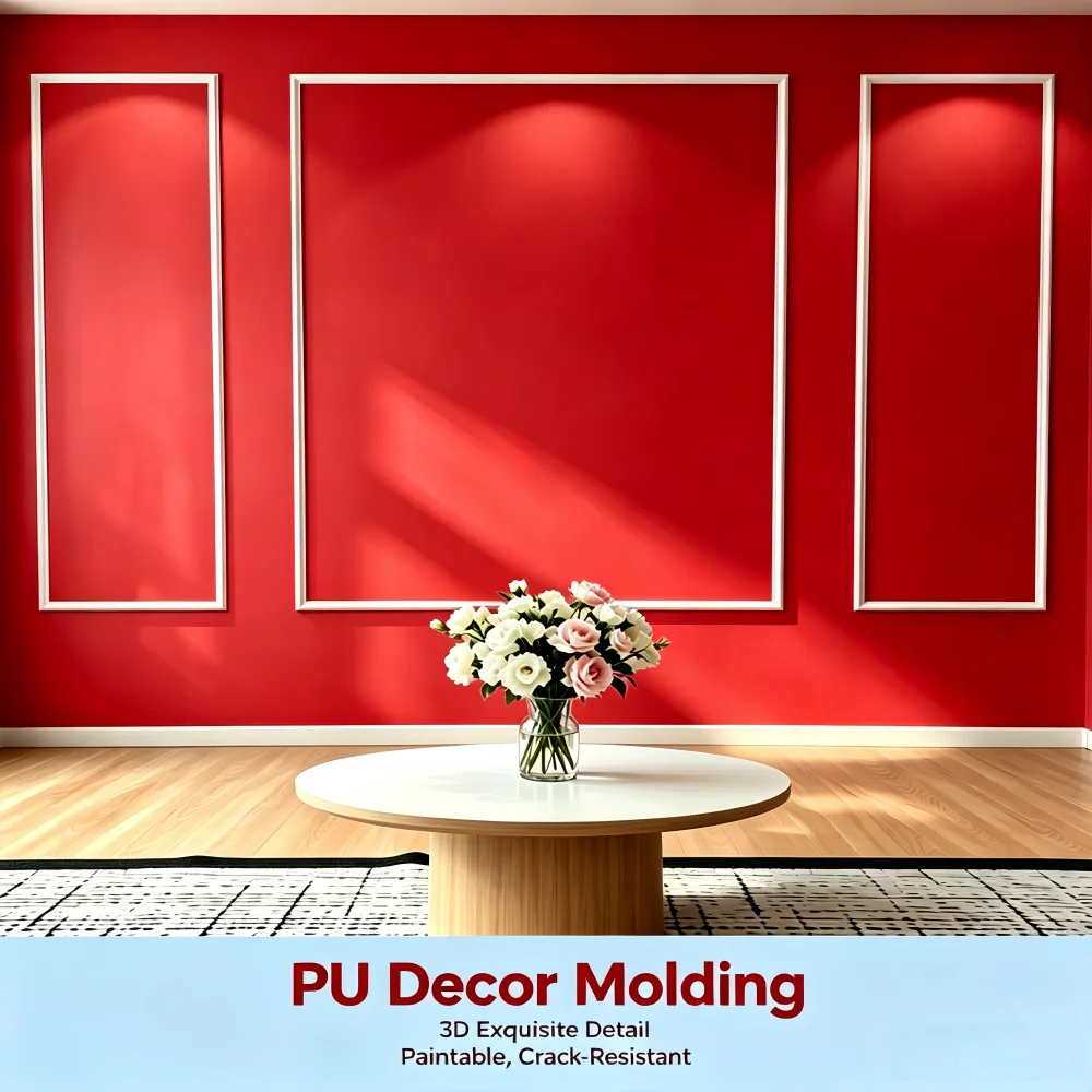 4Pcs / 8Pcs / 12Pcs / 16Pcs PU Home Decor Semi-Circular Decorative Edge Trim Profile