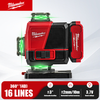 Milwaukee Laser Level Self-leveling LCD 16 Lines Laser Building Toughbuilt Tools High Precision 360° Strong Light Outdoor Tools